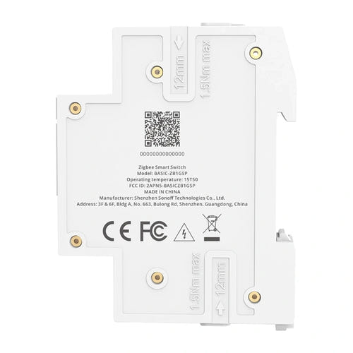 Sonoff BASIC-ZB1GSP - Interrupteur connecté Zigbee 32 A sur rail DIN : vue face