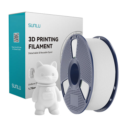 SUNLU PLA Matte - Filament 3D fini mat 1,75 mm 1 kg (blanc) : bobine