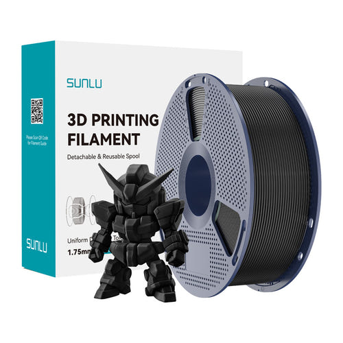 SUNLU PLA+ 2.0 - Filament 3D renforcé 1,75 mm 1 kg (noir) : bobine