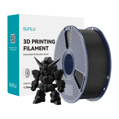 SUNLU PLA+ 2.0 - Filament 3D renforcé 1,75 mm 1 kg (noir) : bobine