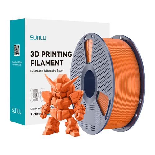 SUNLU PLA+ 2.0 - Filament 3D renforcé 1,75 mm 1 kg (orange soleil) : bobine