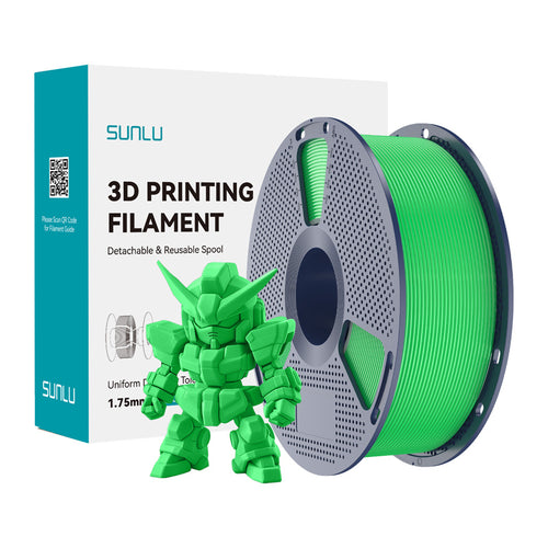 SUNLU PLA+ 2.0 - Filament 3D renforcé 1,75 mm 1 kg (vert) : bobine