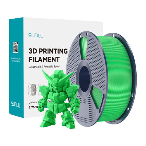 SUNLU PLA+ 2.0 - Filament 3D renforcé 1,75 mm 1 kg (vert) : bobine