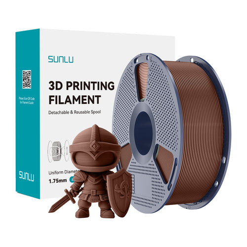 SUNLU PLA+ - Filament 3D robuste 1,75 mm 1 kg (chocolat) : bobine