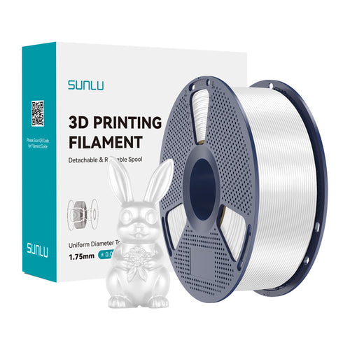SUNLU PLA+ Silk - Filament 3D brillant soyeux 1,75 mm 1 kg (blanc) : bobine