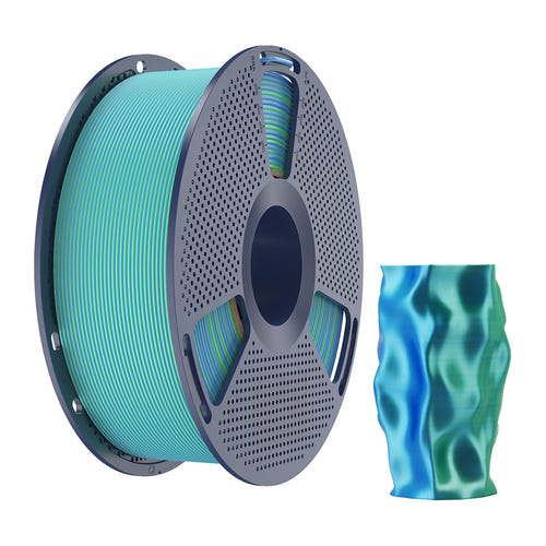 SUNLU PLA+ Silk Dual Color - Filament 3D bicolore 1,75 mm 1 kg (bleu-vert) : impression