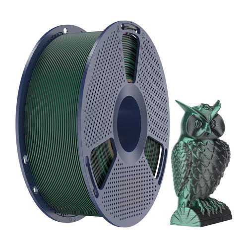 SUNLU PLA+ Silk Dual Color - Filament 3D bicolore 1,75 mm 1 kg (noir et vert) : impression