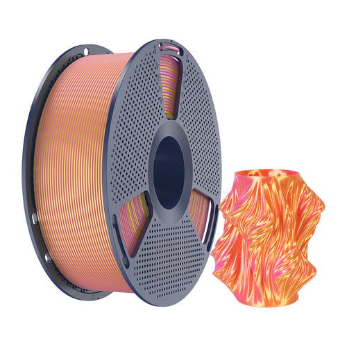 SUNLU PLA+ Silk Dual Color - Filament 3D bicolore 1,75 mm 1 kg (rose et or) : impression