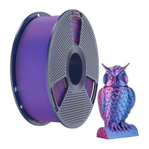 SUNLU PLA+ Silk Dual Color - Filament 3D bicolore 1,75 mm 1 kg (rouge et bleu) : impression