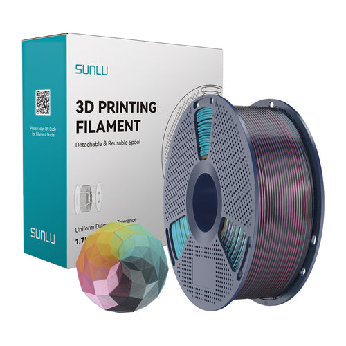 SUNLU PLA+ Silk Forth-Color - Filament 3D quadricolore 1,75 mm 1 kg (rouge-jaune-vert-noir) - visuel 1