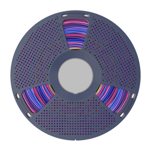 SUNLU PLA+ Silk Rainbow - Filament 3D arc-en-ciel soyeux 1,75 mm 1 kg (dégradé 02) : détail filament