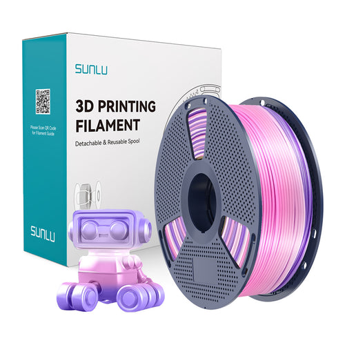 SUNLU PLA+ Silk Rainbow - Filament 3D arc-en-ciel soyeux 1,75 mm 1 kg (dégradé 03) : bobine