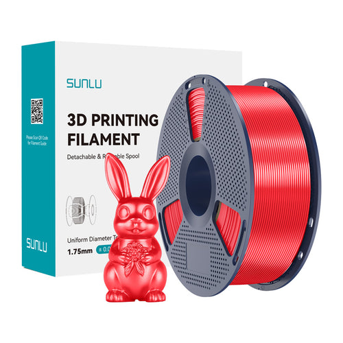SUNLU PLA+ Silk - Filament 3D brillant soyeux 1,75 mm 1 kg (rouge) : bobine