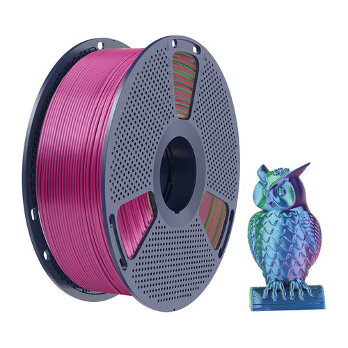 SUNLU PLA+ Silk Tri-Color - Filament 3D tricolore 1,75 mm 1 kg (bleu-vert-violet) : impression