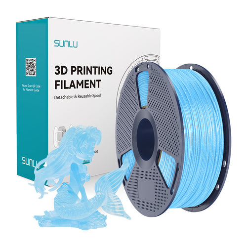 SUNLU PLA Twinkling - Filament 3D pailleté 1,75 mm 1 kg (bleu brillant) : bobine
