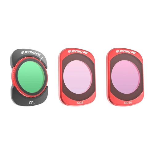 Sunnylife kit de 3 filtres CPL, ND8 et ND16 pour DJI Osmo Pocket 4 et Pocket 3 - visuel 1