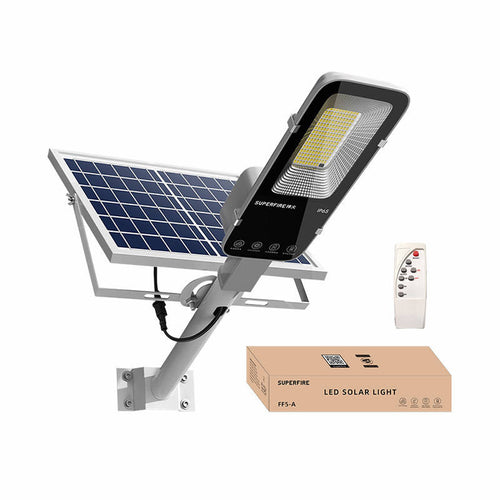 Superfire FF5-A - Lampe solaire extérieure 63 W, 500 lm, télécommande