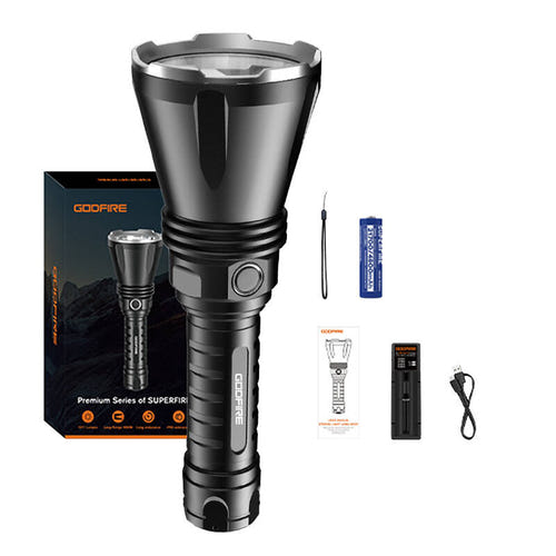 Superfire Godfire TF01 - Lampe torche 1371 lm, portée 1000 m : faisceau
