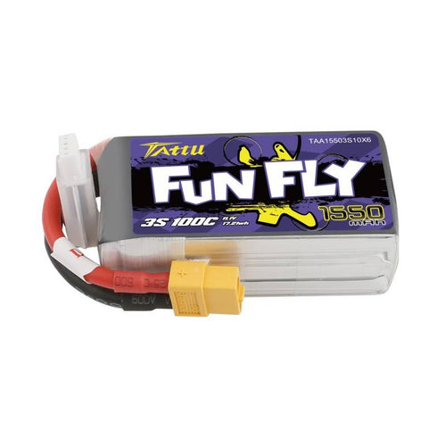 Tattu Funfly 1550 mAh 11,1 V 100C 3S1P - Batterie LiPo à prise XT60