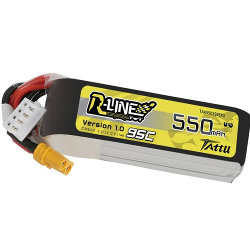 Tattu R-Line - Batterie LiPo 3S 550 mAh 95C XT30 : connecteur XT30 batterie 3S