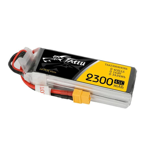 Tattu 2300 mAh 14,8 V 75C 4S1P - Batterie LiPo à prise XT60 : 2 300 mAh connecteur puissance