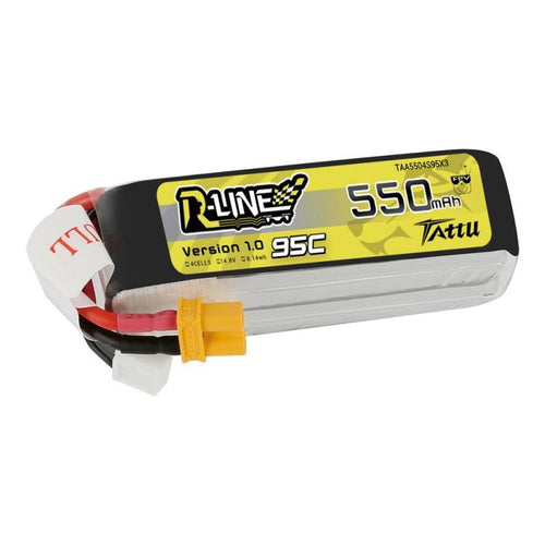 Tattu R-Line - Batterie LiPo 4S 550 mAh 95C 14,8 V : 550 mAh LiPo