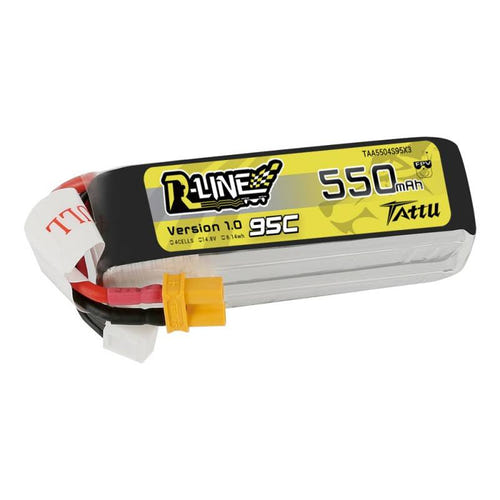 Tattu R-Line - Batterie LiPo 4S 550 mAh 95C 14,8 V : 550 mAh LiPo