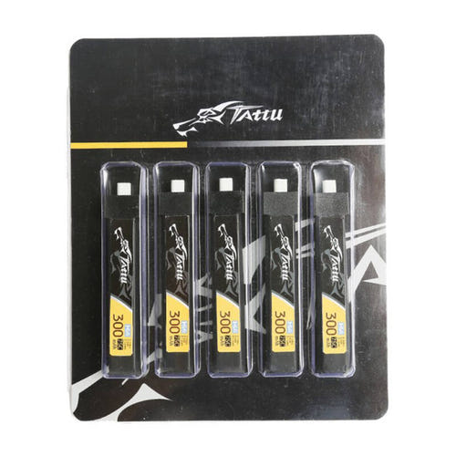 Tattu - Batteries LiPo HV 300 mAh 1S 75C BT2.0 (x5) (vue 1)