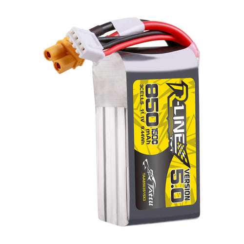 Tattu R-Line 5.0 - Batterie LiPo 850 mAh 11,1 V 3S XT30U-F : 850 mAh 3S prise équilibrage