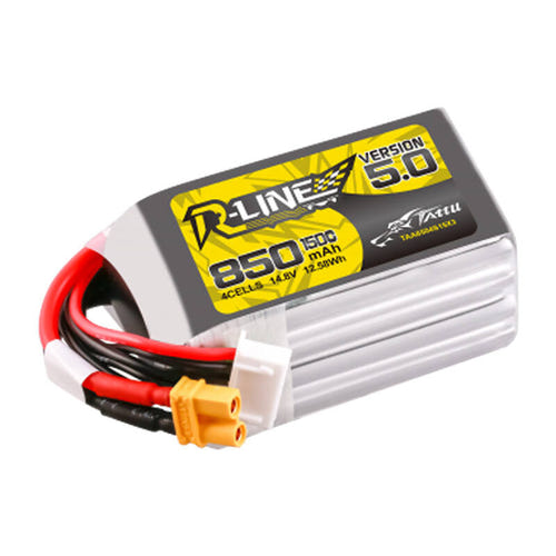 Tattu R-Line 5.0 - Batterie LiPo 850 mAh 14,8 V 4S XT30U-F : 850 mAh 4S vue latérale