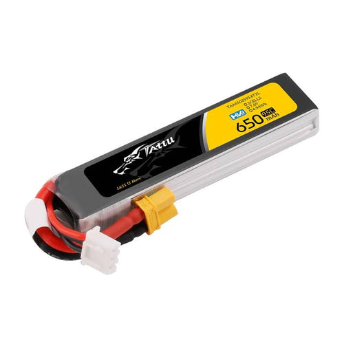 Tattu - Batterie LiPo HV 2S 650 mAh 95C 7,6 V XT30 Long-Pack : étiquette 7,6 V
