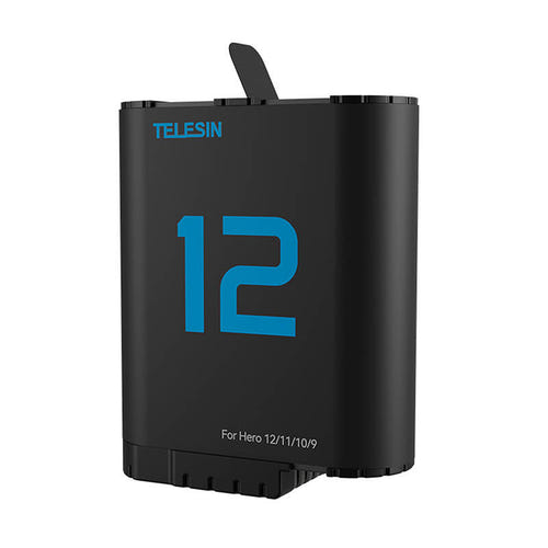 Telesin S0-ECB-02-TGP - Batterie 1750 mAh bleue pour GoPro Hero 12 / 11 / 10 / 9 : lithium