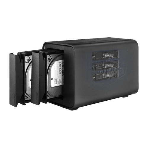 Terramaster D5 Hybrid - Boîtier hybride 5 baies, 2 SATA et 3 SSD M.2 NVMe - visuel 1