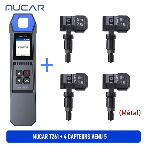 THINKCAR MUCAR T261 - outil TPMS capteurs de pneus, lot avec 4 VENU5 : vue ensemble