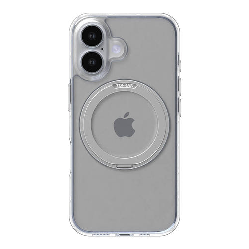Torras Ostand Pro - Coque iPhone 16 avec anneau béquille, transparente : transparent
