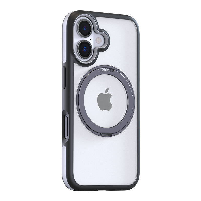 Torras Ostand R Fusion - Coque iPhone 16 Plus anneau MagSafe, noire - visuel 1