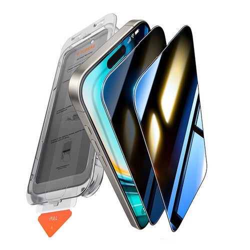 Torras Install Master Privacy - verre trempé 9H+ anti-espion pour iPhone 16 Plus - visuel 1