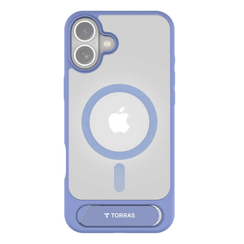 Torras Pstand - Coque iPhone 16 béquille MagSafe, bleue : bleu