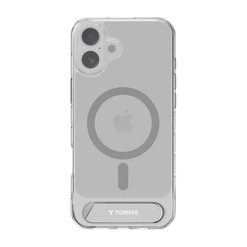 Torras Pstand - Coque iPhone 16 Plus béquille MagSafe, transparente : transparent