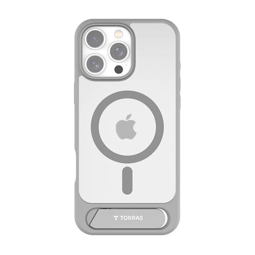 Torras Pstand - Coque iPhone 16 Pro Max béquille MagSafe, grise : gris