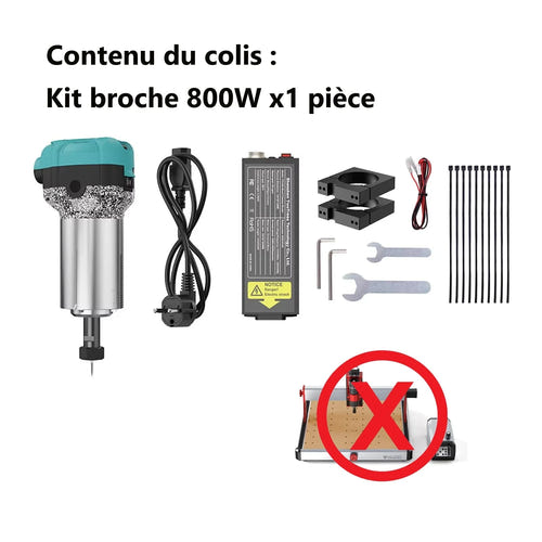 TwoTrees Kit broche 800 W pour fraiseuse CNC TTC450 Ultra : 800 W ttc450 ultra twotrees