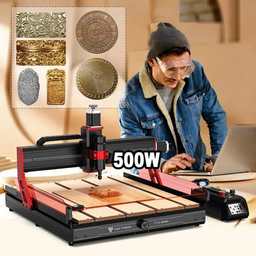 TwoTrees TTC6050 - Fraiseuse CNC 4 axes, broche 500 W et capteur de sécurité infrarouge : vue D ensemble
