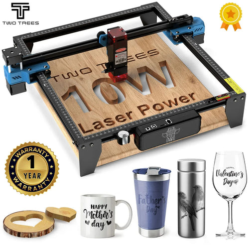 TwoTrees TTS-10 Pro - graveur laser 300 x 300 mm, Wi-Fi et application mobile : vue face