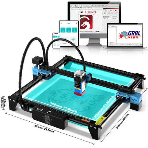 TwoTrees TTS-55 Pro - graveur laser 5,5 W, Wi-Fi et commande hors ligne : gravure métal