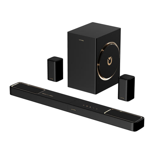 Ultimea Skywave F40 BOOM - barre de son 5.1.2 Dolby Atmos avec voies vers le plafond : caisson et enceintes arrière