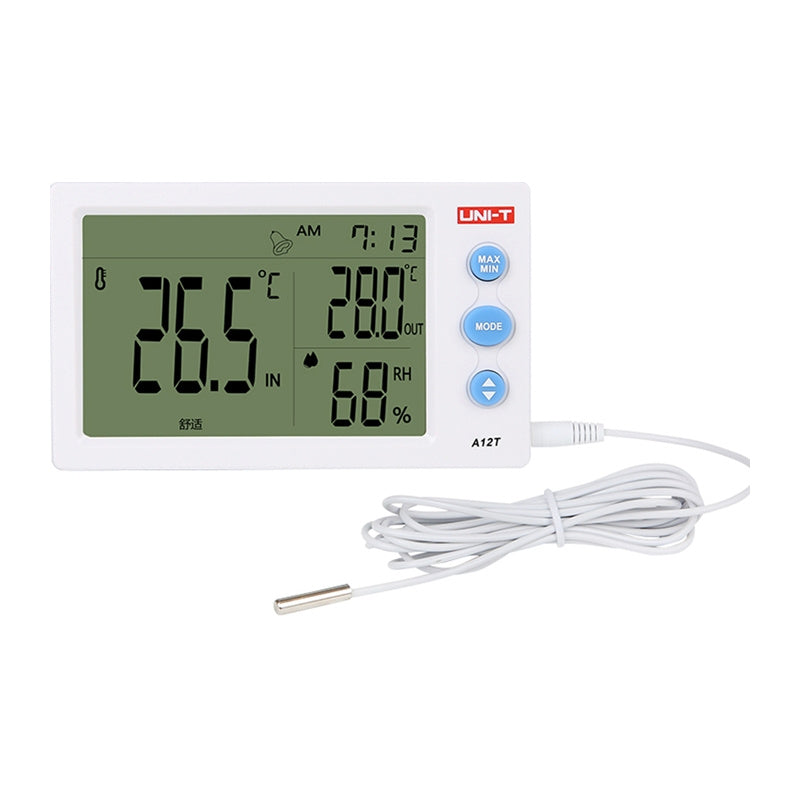 UNI-T A12T - Thermo-hygromètre avec sonde extérieure - visuel 1