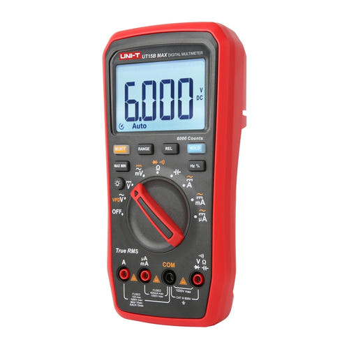 UNI-T UT15B MAX - Multimètre numérique True RMS (1000 V, 6000 points) : cordons plaques or