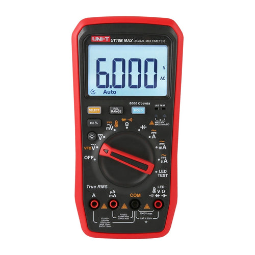 UNI-T UT18B MAX - Multimètre numérique True RMS avec test LED et température