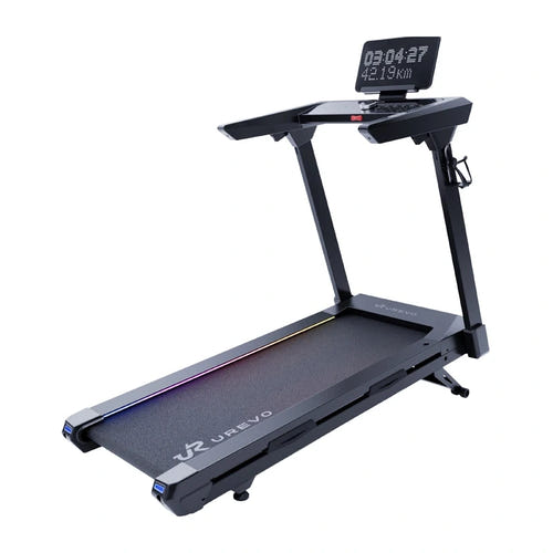 UREVO CyberMega - Tapis de course 20 km/h, moteur 4 ch, pente 12 %, noir