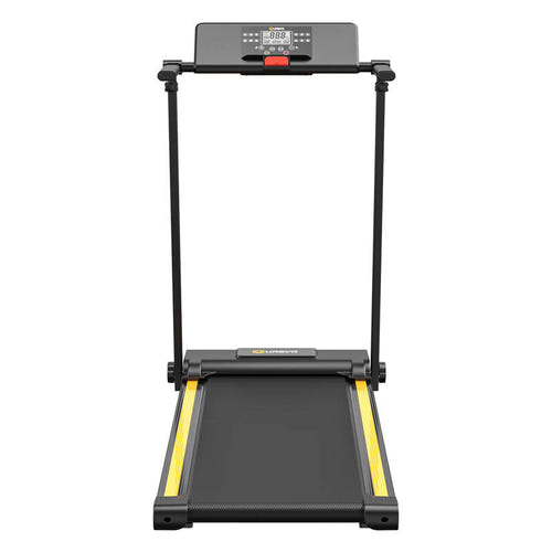 UREVO Foldi Mini - Tapis de course pliable 10 km/h, 12 programmes de fractionné, noir et orange : bande 38 x 100